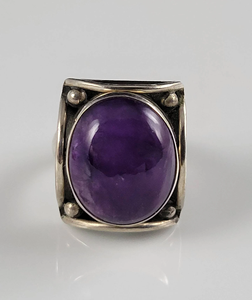 Anillo de piedras preciosas de amatista ovalada hecho a mano elegante y elegante para mujer para compromiso aniversario de boda o regalo de fiesta - Product Image 2