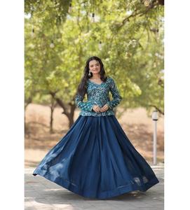 New Arrival Maruti Fashion Lightweight Vichitra Silk Embossed Women's Lehenga Choli Trendy Design Readymade Party Wedding Bridal - Product Image 1