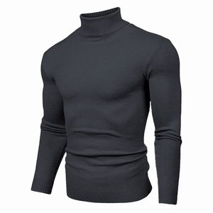 Suéteres de invierno para hombre, suéteres informales con cuello de tortuga, Color sólido, calidad cálida, suéteres de cuello alto ajustados, suéter para hombre, precio al por mayor - Product Image 3