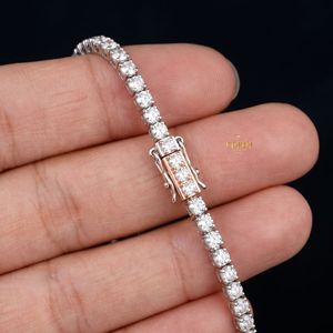 Collier tennis en or 14 carats, coupe ronde, inspiré des diamants, chaîne de luxe haut de gamme - Product Image 1