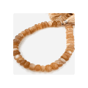 Cuentas Rondelle lisas de piedra lunar de melocotón Natural de calidad superior 8-10mm 8 pulgadas hebra 100% Natural certificado por terceros - Product Image 2