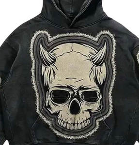 Sudadera con capucha estampada con diamantes de imitación DTF DTG personalizada de gran tamaño para hombre - Product Image 6