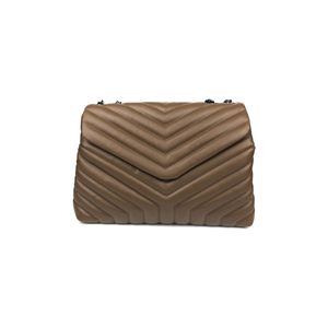 Borsa a tracolla con catena cucita di visone