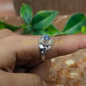 Bague en argent sterling 925 avec pierre précieuse labradorite naturelle, faite à la main, pour femmes et hommes, cadeau de Noël - Product Image 4