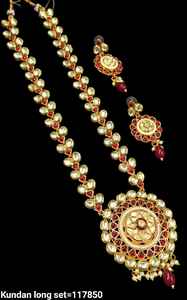 Indian Traditional Fashionable <b>Gold</b> Plated Copper Alloy Bridal Wedding Jewelry <b>Set</b> for Women Earrings and Necklace Party - Product Image 2