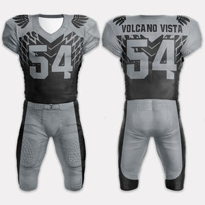 Ensemble d'uniformes de football américain pour jeunes Maillot de sublimation personnalisé à manches courtes et pantalon solide pour la pratique du jour du match - Product Image 1