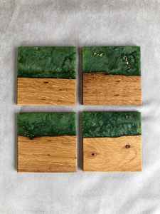 Sous-verre en résine de bois éco-responsable de haute qualité, style bohème, fait à la main, finition en résine lisse, personnalisable pour la décoration - Product Image 5