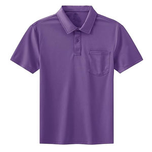 Polo pour homme à motif uni, 100% polyester, 220 grammes, tissu tricoté respirant, service OEM avec logo frontal - Product Image 1