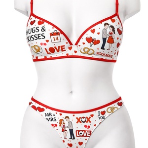 Conjunto de Ropa de Dormir y Descanso para Mujer con Estampado de Pareja, Precio de Fábrica |   Ropa Interior 100% Poliéster, Cómoda y Elástica |   RTS Samavia Wear - Product Image 1