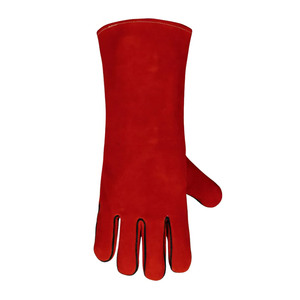 Guantes largos de cuero negro de aluminio de 16 pulgadas industriales comerciales ignífugos de cuero de alta calidad guantes de soldadura por calor - Product Image 6