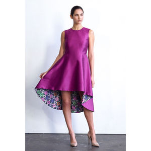 Abito Eli Elegante e Alla Moda per Donna in 100% Poliestere Dupioni Rosa/Multicolore - Product Image 1