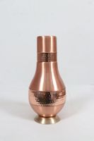 Bouteille en cuivre martelé au design moderne ondulé, finition mate, pour bar et cuisine, durable, idéale pour boire directement, type Tumblr
