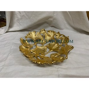 Best Selling Gold Plated Decorative <b>Bowls</b> Leaf Designing Table Top Large Size <b>Dessert</b> and Fruit Serving <b>Bowl</b> in Cheapest Price - Product Image 1