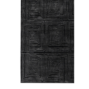 Alfombra Aprezo Clásica Geométrica Anudada a Mano de Acrílico Gris y Negro Aiar-3013 de Tejido Plano para Sala de Estar, Pasillo, Estilo Moderno - Product Image 4