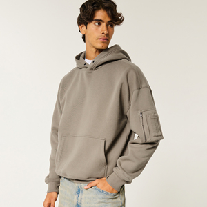 Hoodies grande taille de haute qualité Vente en gros Logo personnalisé Fabricants de sweats à capuche pour fitness Gym Tissu polaire Sweat à capuche homme surdimensionné Personnalisé - Product Image 1