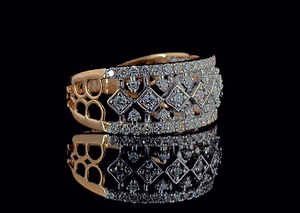 Anillo de Compromiso con Diamante Cultivado en Laboratorio de 0.50 CTW, Certificado SGL, Oro Sólido de 14K, Diseño de Múltiples Hileras - Product Image 2