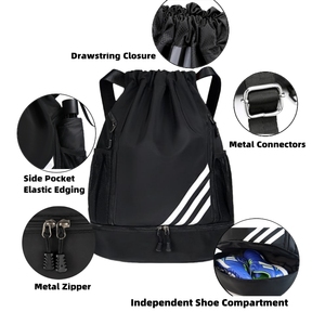 SPORTEX WEARS Draw String <b>Bag</b> Waterproof Casual Sports <b>Yoga</b> Gym Knapsack Capacity Travel <b>Bag</b> With Shoe Pocket for Fitness Travel - Product Image 3