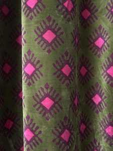 Cotton Velvet Curtains Geometric Diamond Pattern Mid Century Boho Home Decor Luxury Cotton Velvet Style - Product Image 3