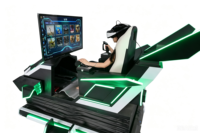 Simulador de Vuelo VR 9D, Plataforma Dinámica Multi-eje con Joystick y LED, Máquina de Realidad Virtual Comercial para Arcade