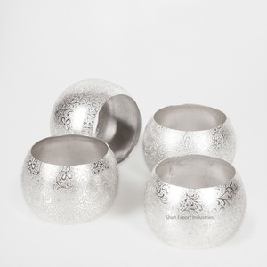 Anneaux de serviette en cuivre de conception martelée pour la maison et l'hôtel dîner spécial vaisselle décor élégance porte-serviettes ronds - Product Image 6