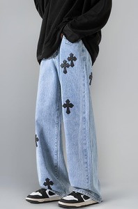 Venta al por mayor suministro de pantalones vaqueros holgados para hombres ropa de calle holgada Denim para fiestas Hangouts y más con embalaje personalizado - Product Image 3