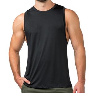 Camiseta sin mangas de secado rápido para hombre, chaleco deportivo sin mangas para gimnasio, logotipo OEM personalizado, sólido, liso, culturismo, Fitness, camiseta sin mangas para hombre - Product Image 1