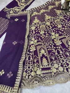 Lehenga Choli Traditionnel Élégant de Qualité Supérieure en Tulle Doux, Style Indien et Pakistanais, pour Fêtes, avec Broderie de Paillettes, Cancan et Patta en Toile, Idéal pour l'Été - Product Image 4