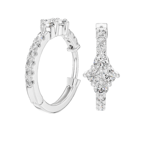 Boucles d'oreilles créoles en diamant de laboratoire 0,536 CT pour femmes, clarté VVS-VS EF, or 18 carats, 14 carats, 10 carats et argent 925, moissanite - Product Image 4