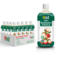 1 Liter 100% Rambutan Puree Fruitdrank, zonder toegevoegde suiker, OEM ODM Private Label, Vietnam