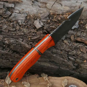 Couteau de chasse en acier Damas personnalisable avec manche en bois dernier design en cuir fait main couteau de chasse Damas à vendre - Product Image 6