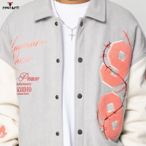 Chaquetas universitarias Letterman de alta calidad, cuerpo de lana, mangas completas, ropa de invierno, chaqueta de béisbol Universitaria Inteligente y elegante para hombres - Product Image 5