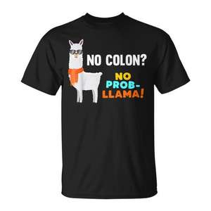 T-shirt pour survivants de la chirurgie de retrait du côlon No Prob Llama - Product Image 1
