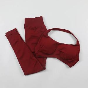 2 uds. Conjunto de Yoga para mujer, ropa de gimnasio, conjunto de entrenamiento físico, ropa deportiva para mujer, Top corto de manga larga, mallas de cintura alta, trajes deportivos - Product Image 2