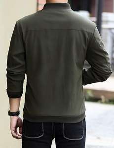 Wholesale Stylish Winter Outdoor Men's Warm Eco-Friendly Lightweight Waterproof Breathable <b>Fleece</b> <b>Lined</b> Bomber <b>Jacket</b> Canvas - Product Image 2
