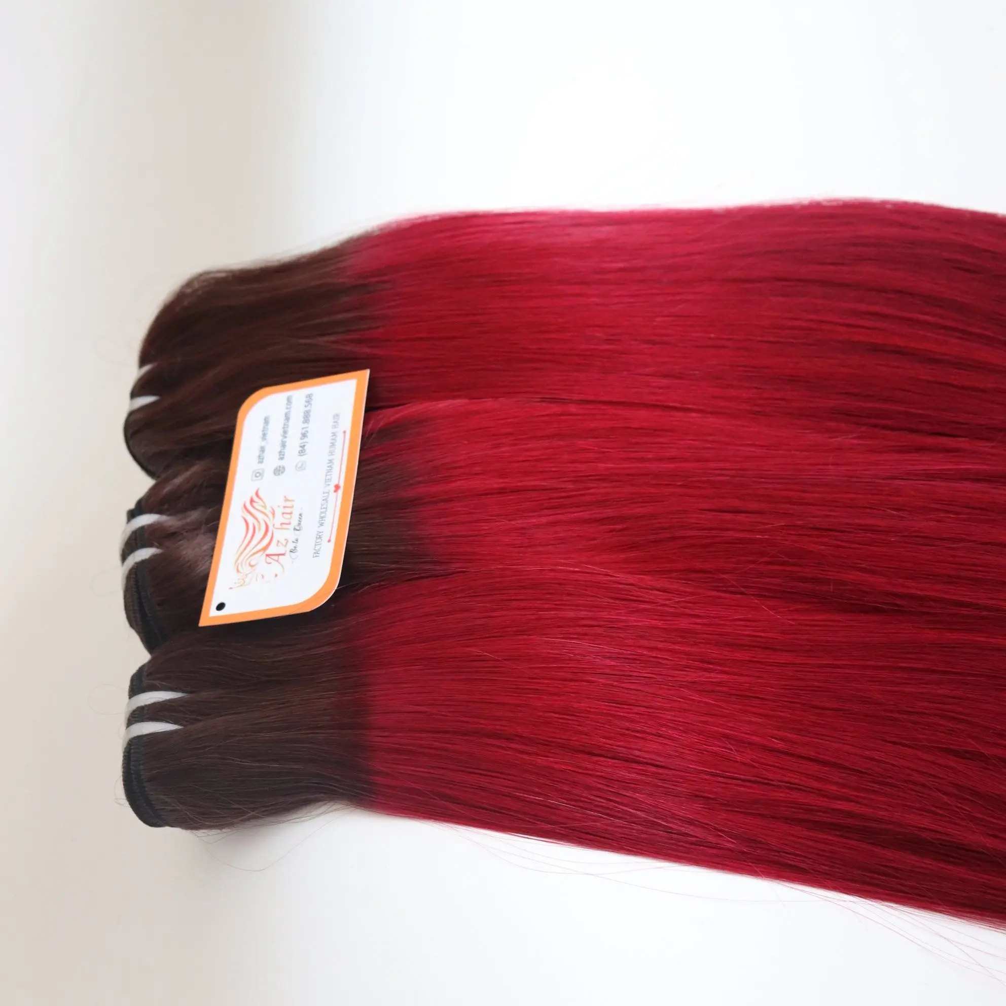 लाल रंग प्राकृतिक मानव बाल Waeve बाल एक्सटेंशन सुपर डबल तैयार की सबसे अच्छी गुणवत्ता थोक मूल्य सूची