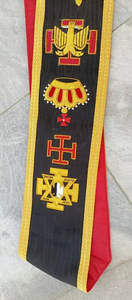 Écharpe noire du Rite Écossais de 32e degré, brodée à la main avec du fil de bullion, pour la fête des mères maçonnique, Pâques - Product Image 3