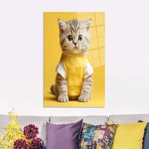 Adorable impression d'art mural avec chaton mignon sur toile de coton, ART SUR VERRE TÉRMÉTRAL - Product Image 1
