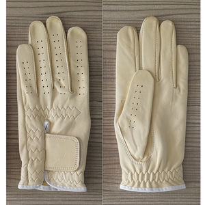 Gants de golf en cuir véritable Cabretta de haute qualité avec logo personnalisé, antidérapants, imperméables, avec sangle de poignet réglable, mode masculine, sport - Product Image 5