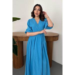 Blue <b>Muslin</b> Long <b>Dress</b> - Blue - Product Image 3