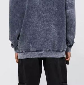 Wholesale Custom Logo Acid Wash Men's Pullover Hoodies New Design Vintage Heavyweight Acid Wash Hoodie For <b>Boys</b> - Product Image 4