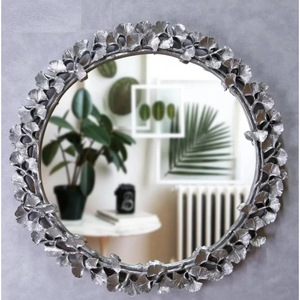 Espejo de Pared Moderno con Burbujas Doradas, Espejo Decorativo Redondo de Metal Hecho a Mano, Diseño Único con Anillo de Hierro con Acabado Dorado, Decoración para el Hogar - Product Image 6