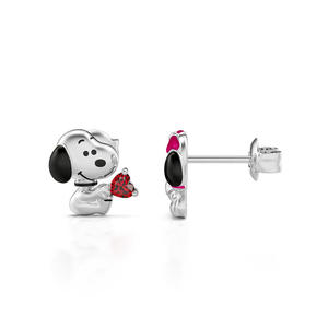 ต่างหูเงินแท้รูปหัวใจคู่รักลูกสุนัข Jeulia Find Your True Love - Product Image 3