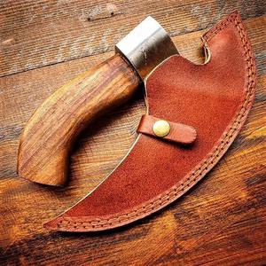 Hot Selling High Quality Hand Forged High Carbon Steel Etched <b>Pizza</b> <b>Axe</b>, <b>Pizza</b> Slicer, Viking <b>Pizza</b> <b>Cutter</b> With Leather Sheath - Product Image 4