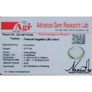 พลอยโทแพซทรงรีสองสีแบบหลวม (4.51 กะรัต) - Product Image 4