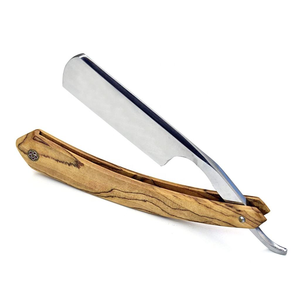 Rasoir à bord droit pour hommes le plus vendu en acier inoxydable de qualité allemande coupe manuelle gorge bord unique avec manche en bois - Product Image 1