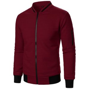 OEM logo personnalisé broderie design imprimé hommes plaid couleur unie fermeture éclair col montant veste pour hommes - Product Image 5
