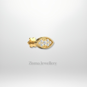 Boucles d'oreilles de luxe en forme d'oeil de diamant 14K 18K or massif Protection Piercing bijoux véritables diamants de laboratoire et naturels certifiés - Product Image 6