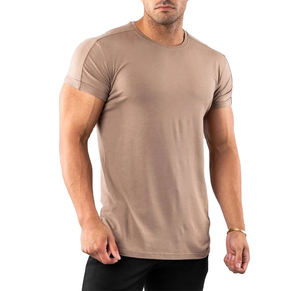 T-shirt de sport pour homme, coupe slim, en coton biologique, personnalisable en usine, haute qualité, séchage rapide, respirant - Product Image 1