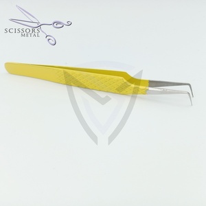 Pince à épiler pour extensions de cils SM, vente chaude, personnalisée, revêtement en poudre rose et pointe argentée, avec emballage en pochette, durable - Product Image 1