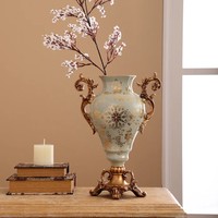 Vase à fleurs de luxe fantaisie, fait main, en aluminium moulé, motif floral en relief, avec trou de drainage, écologique, résistant à la rouille, pour mariage et baptême